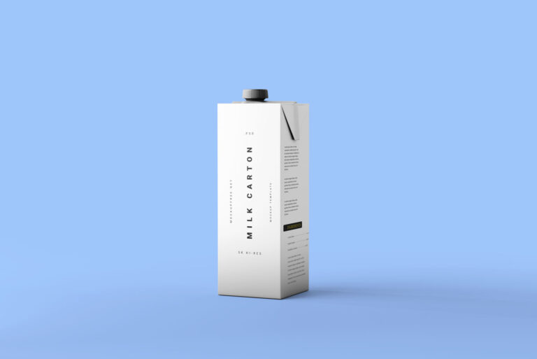 1 litre milk cartoon box mockup