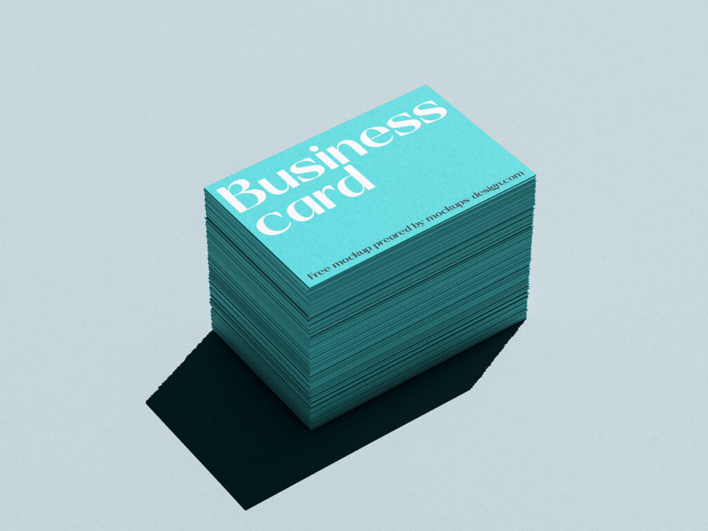 business card stack mockup