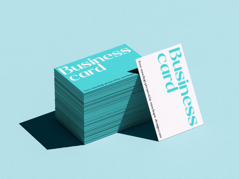 business card stack mockup