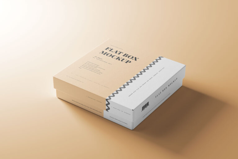 flat square box mockup