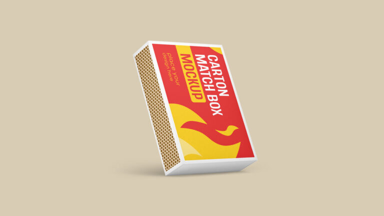 floating match box mockup