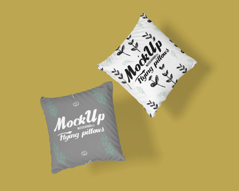 floating pillow cover mockup