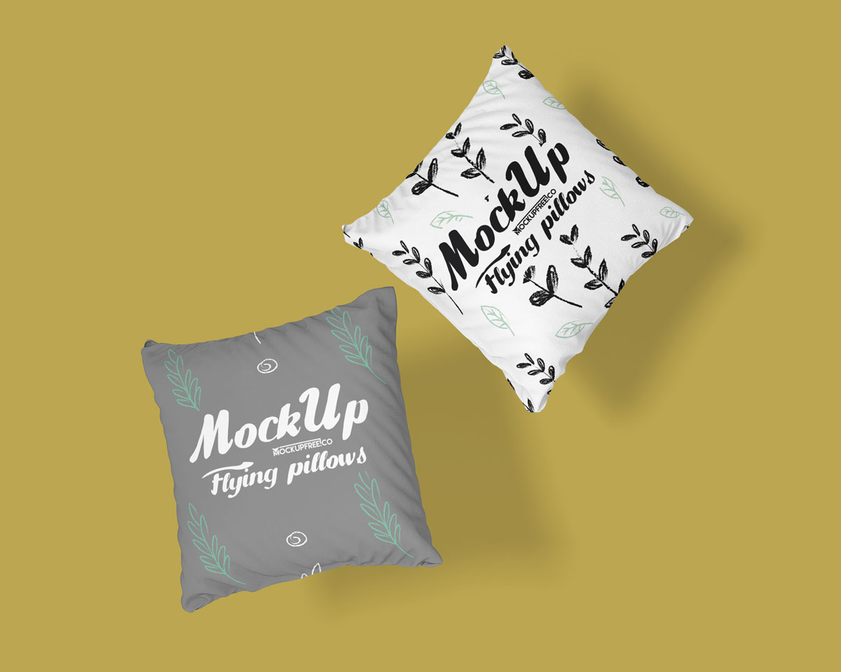 floating pillow cover mockup