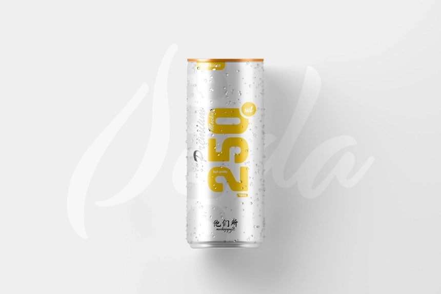 free 250ml aluminium can mockup 2