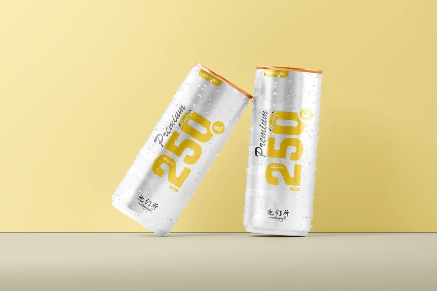 free 250ml aluminium can mockup 3