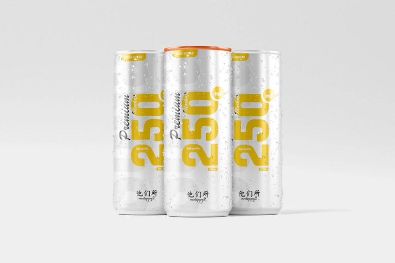 free 250ml aluminium can mockup