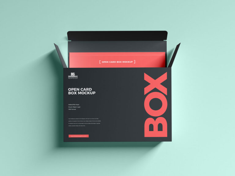 free opened paper box mockup psd