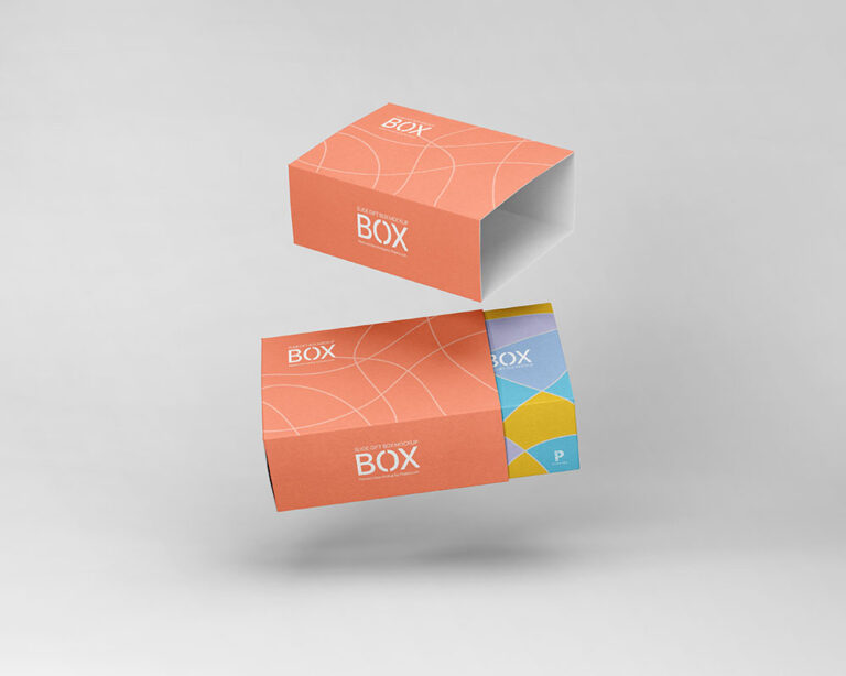 free sliding gift box mockup