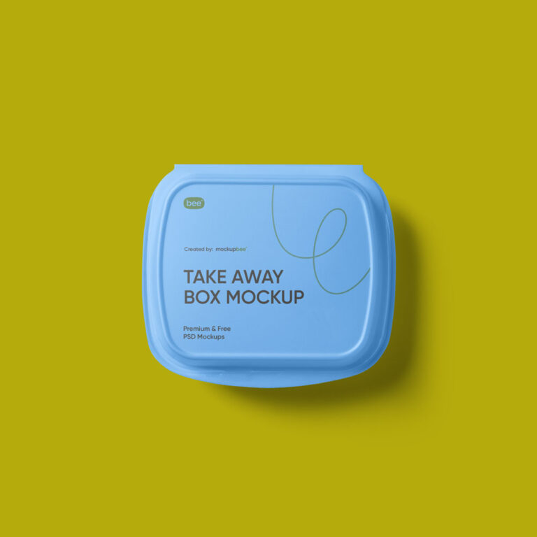 free takeaway box mockup