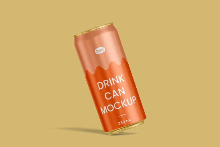 free titled drink can mockup