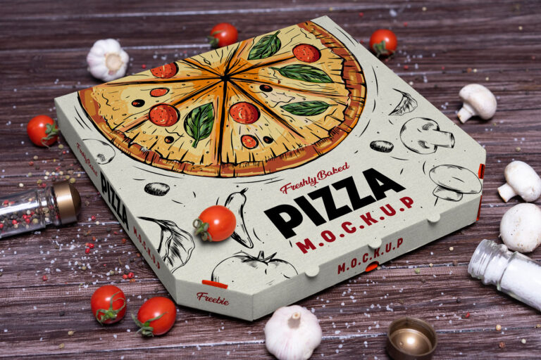 fresh pizza box mockup
