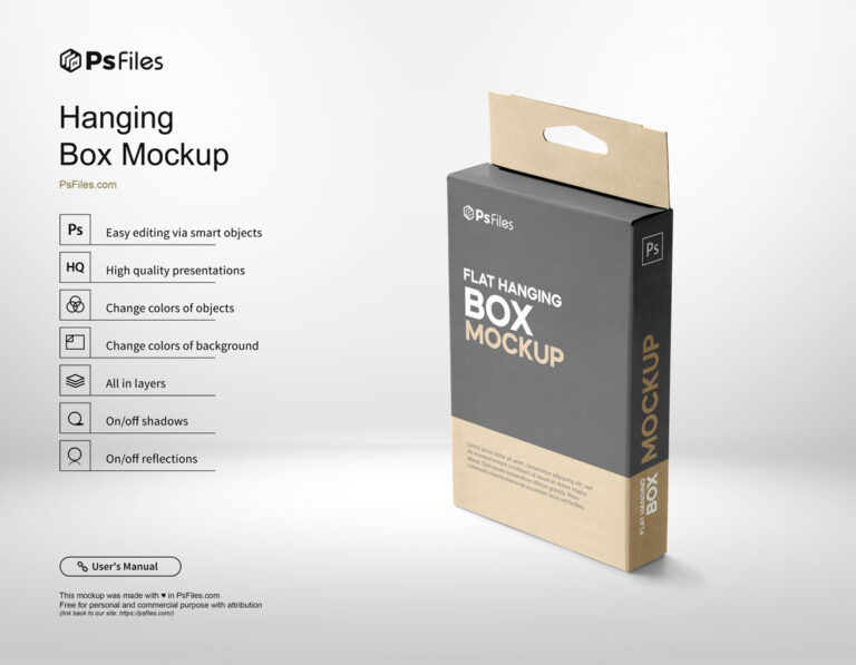 hanging paper box mockup