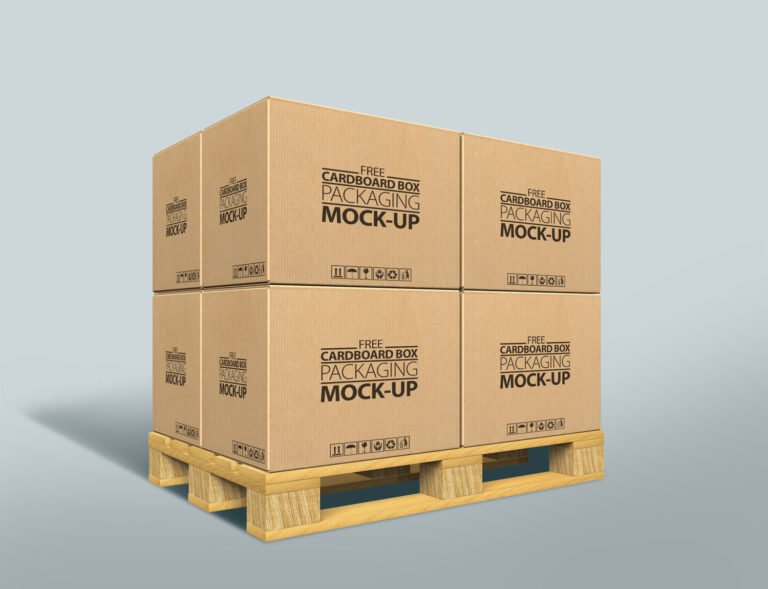 multiple cardboard box packaging mockup