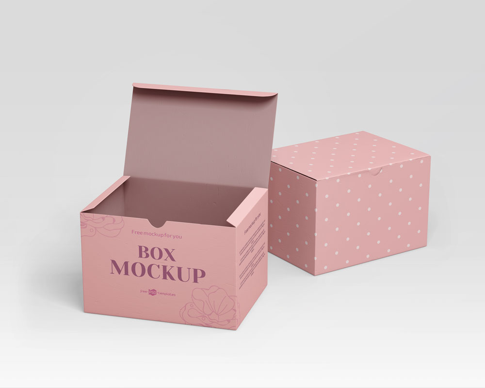 opened rectangle box mockup 2