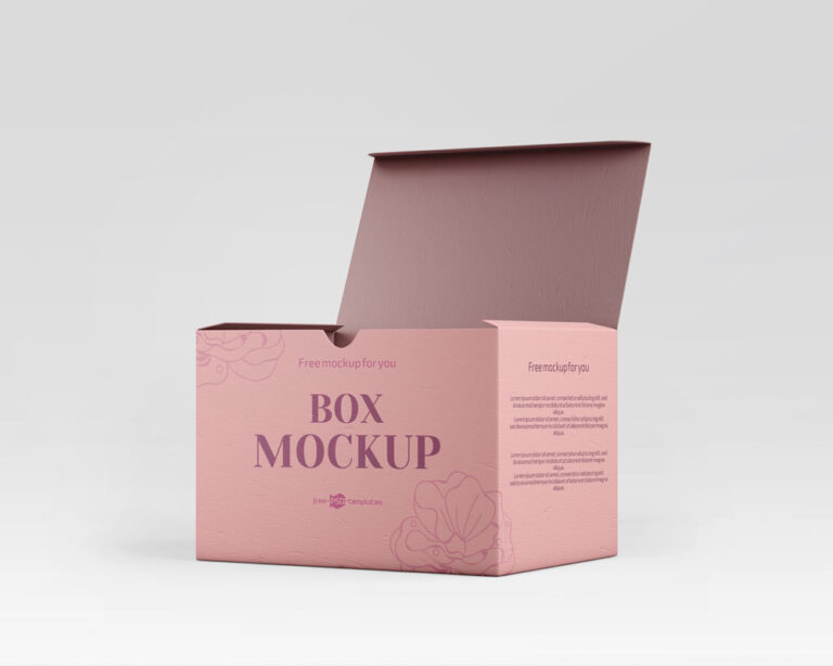 opened rectangle box mockup