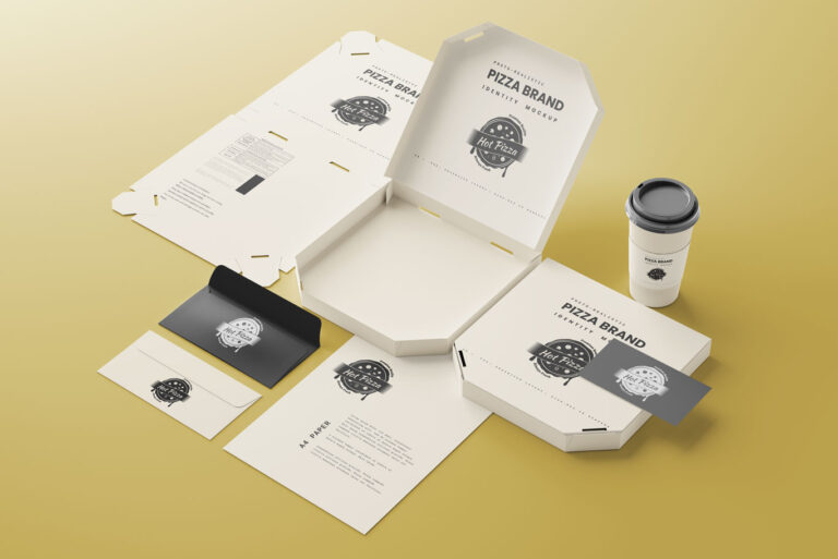 pizza box branding mockup