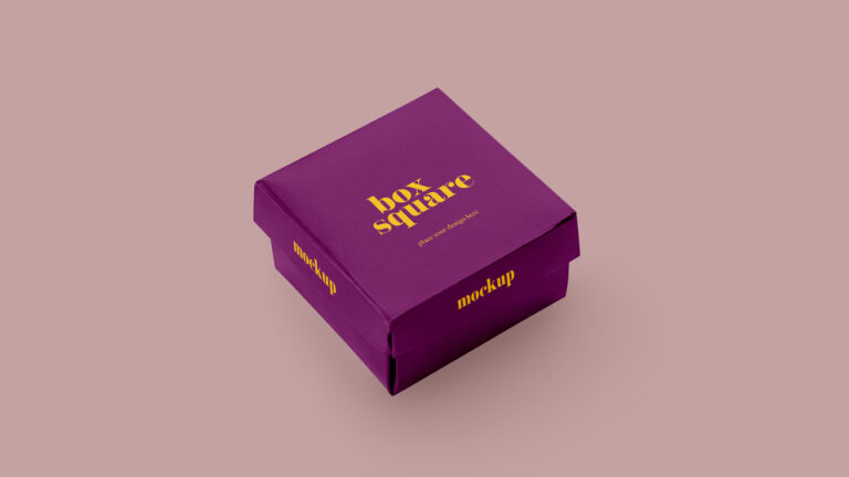 realistic square box mockup