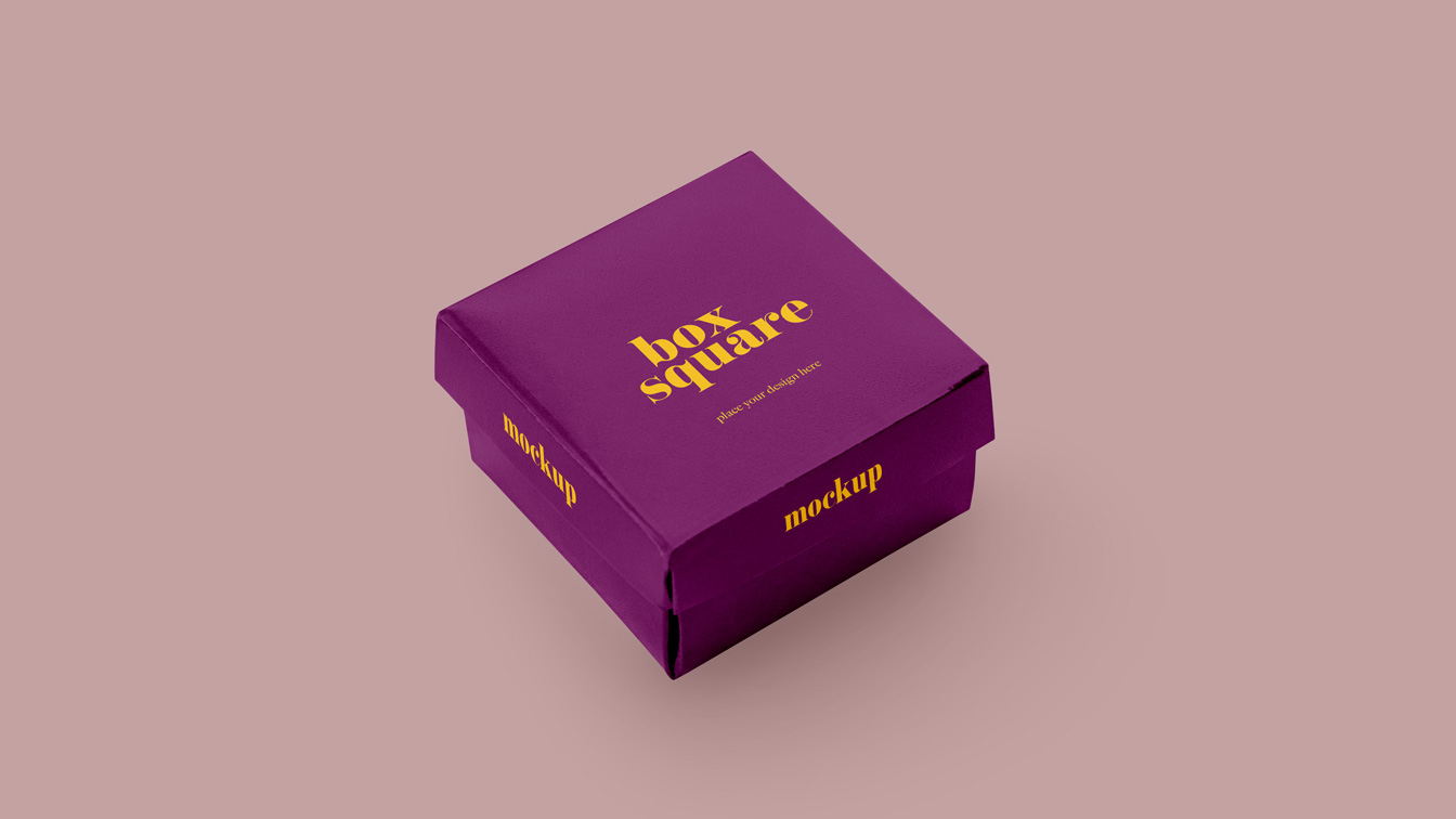 realistic square box mockup