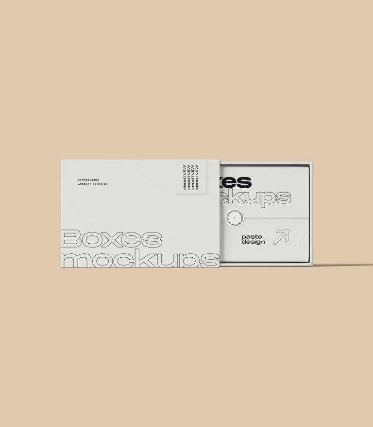 rectangle slide box mockup psd