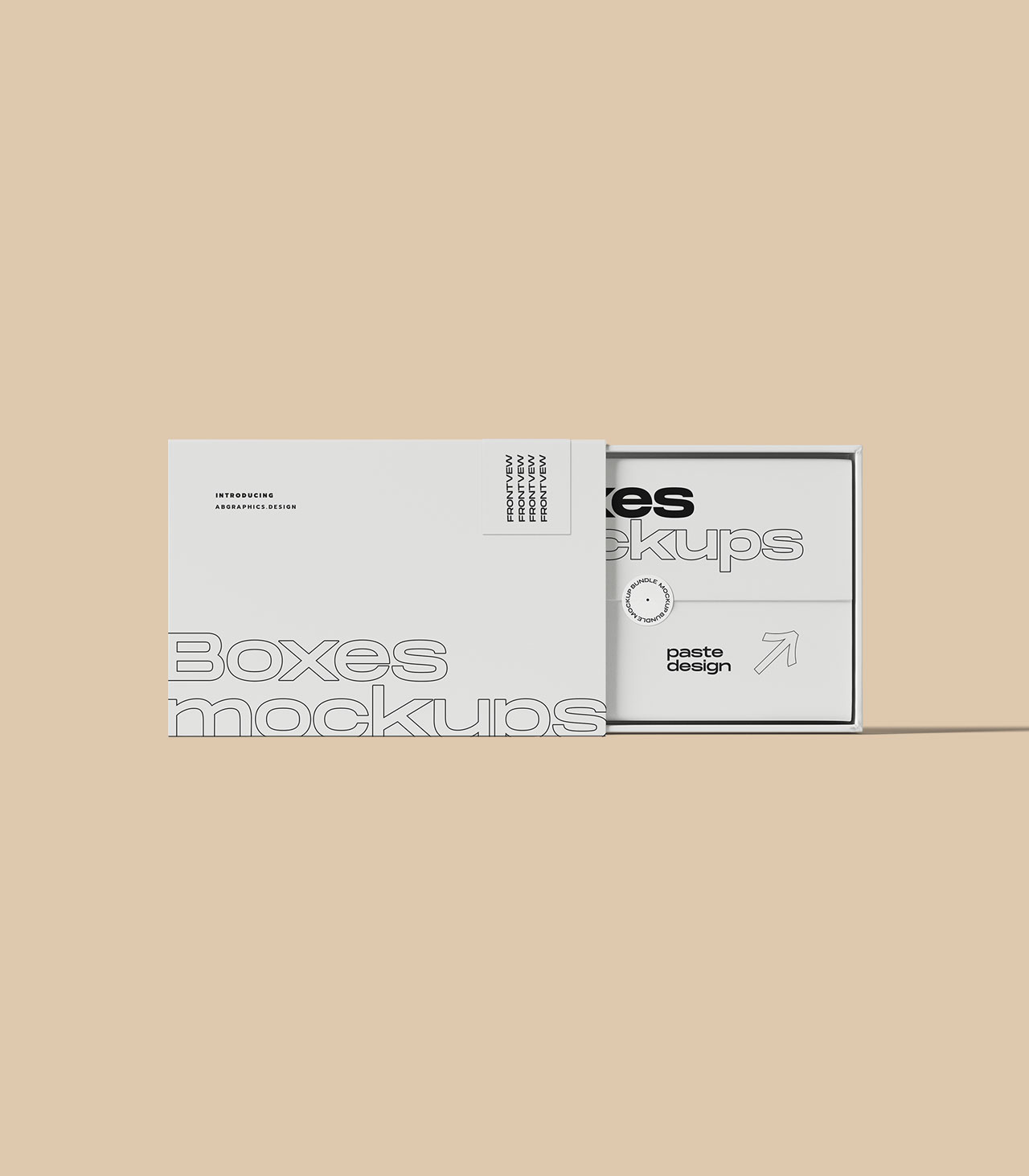 rectangle slide box mockup psd