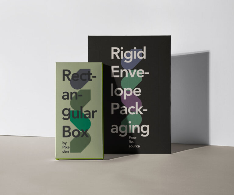 rectangular box with envelope mockup