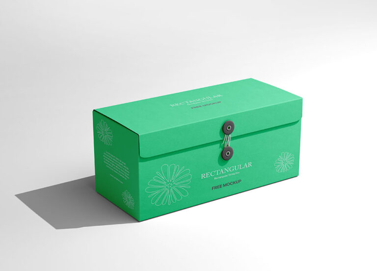 rectangular paper string box mockup