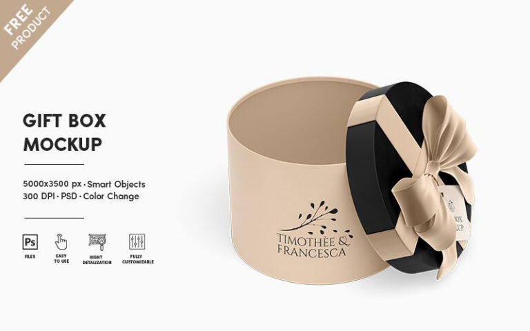 round gift box mockup