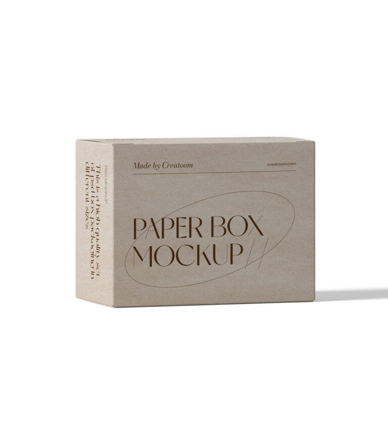 side view of paper box mockup