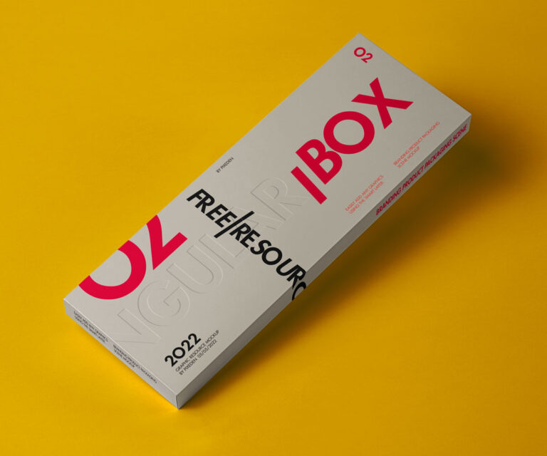 slim and rectangular packaging box mockup