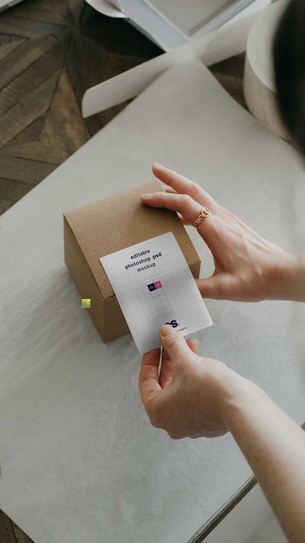 square box with sticker mockup