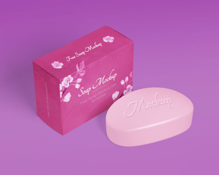 standing soap box with bar mockup