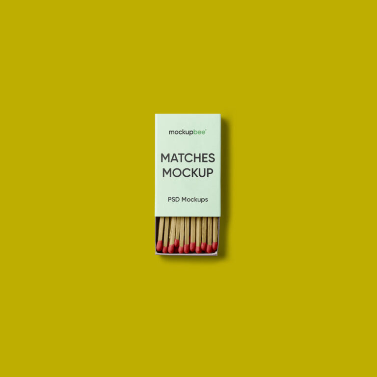 top view of matchbox mockup