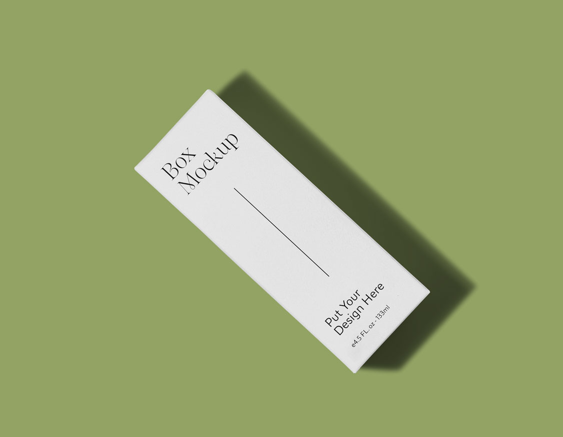 top view of slim rectangle box mockup