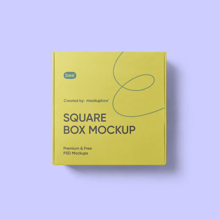 top view of square box mockup