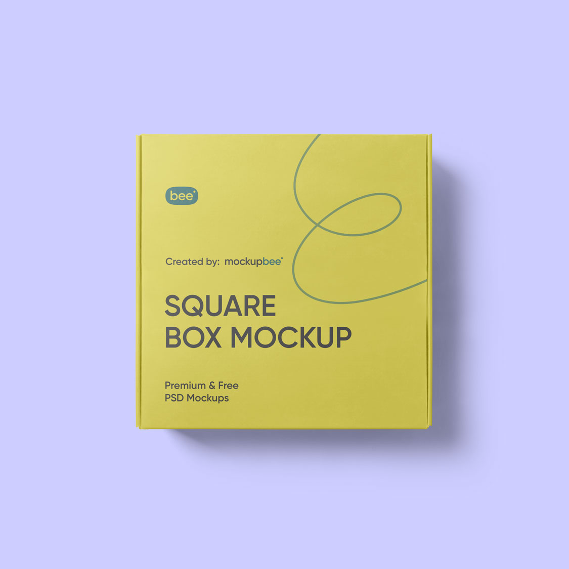 top view of square box mockup