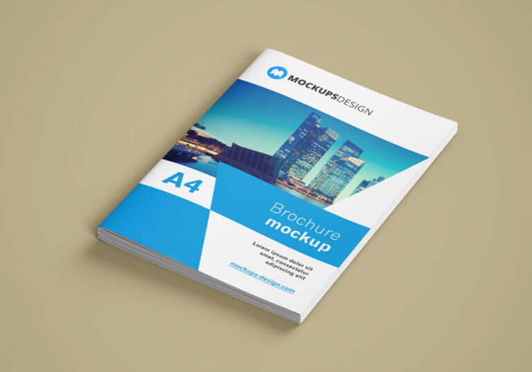 A4 brochure mockup psd