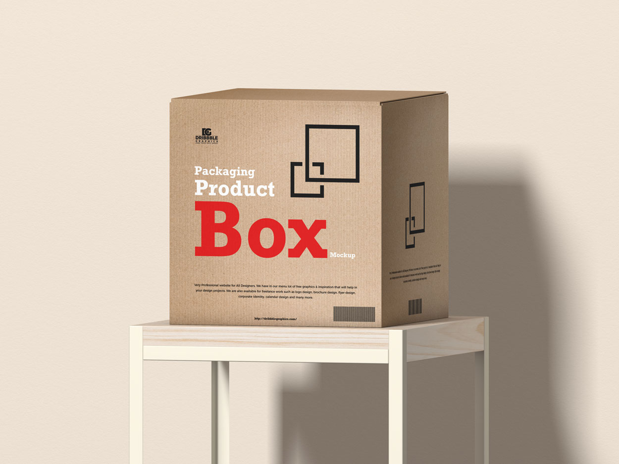 cartoon box mockup
