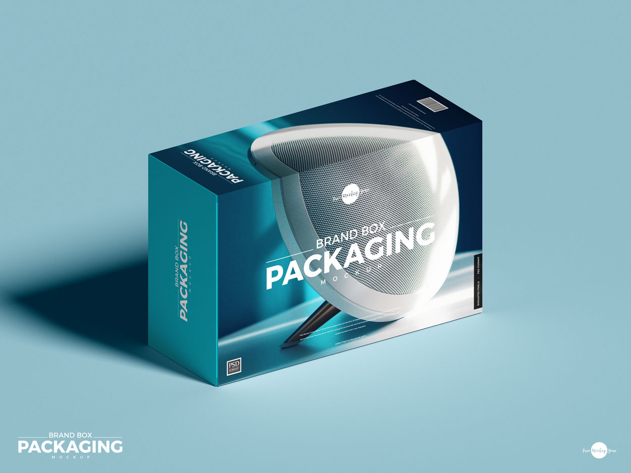 electronic item packaging box mockup