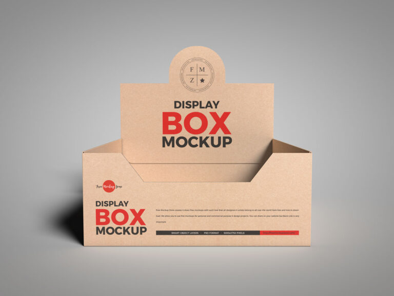 empty kraft display box mockup