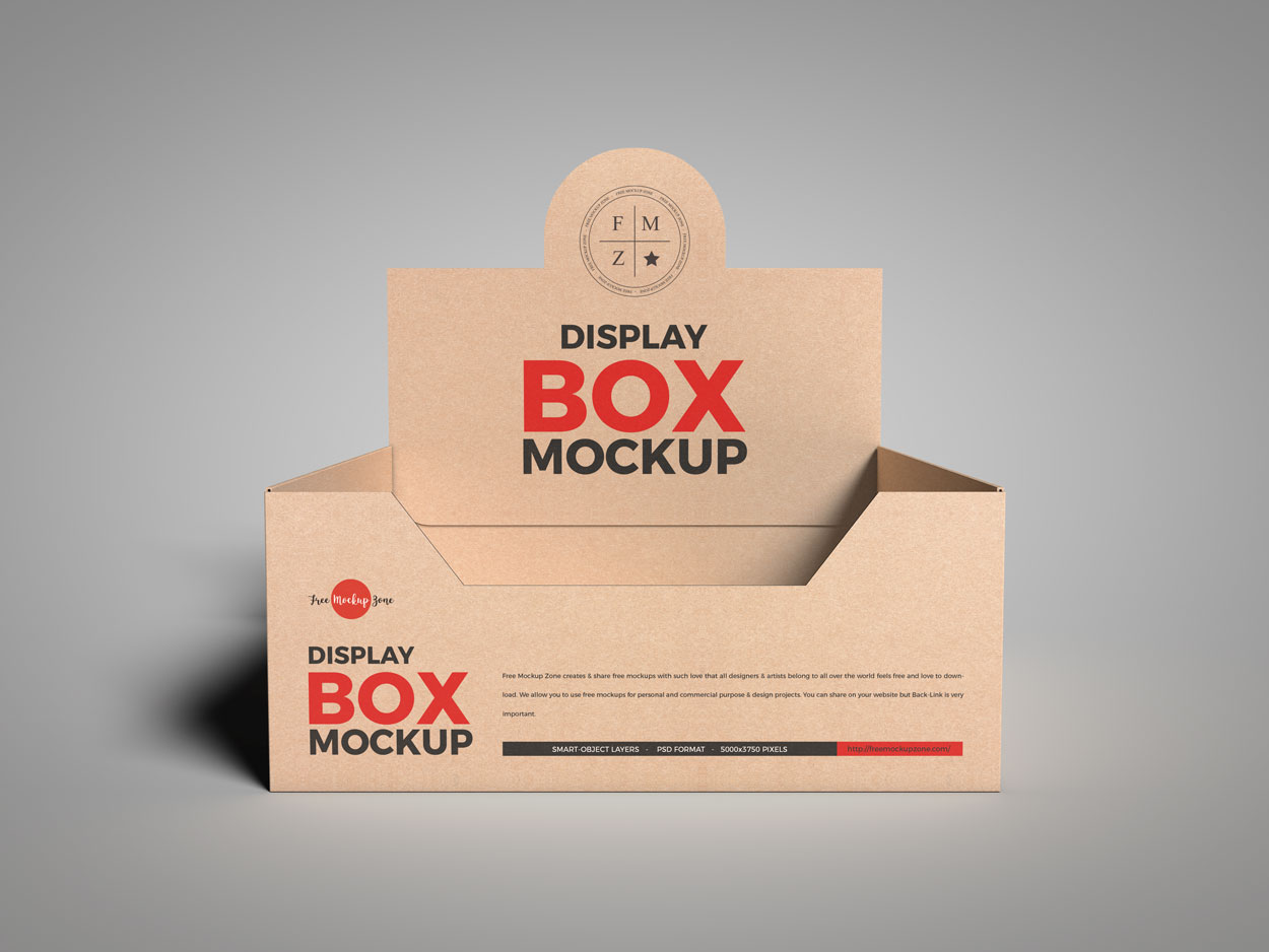 empty kraft display box mockup