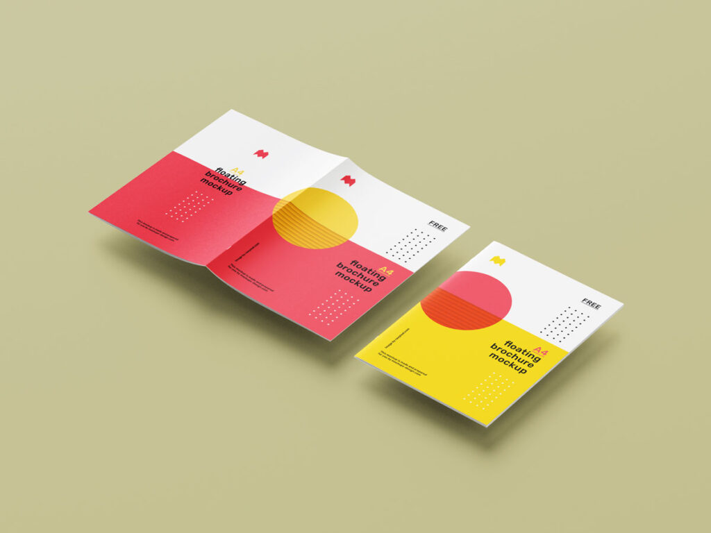 floating A4 brochure mockup 6