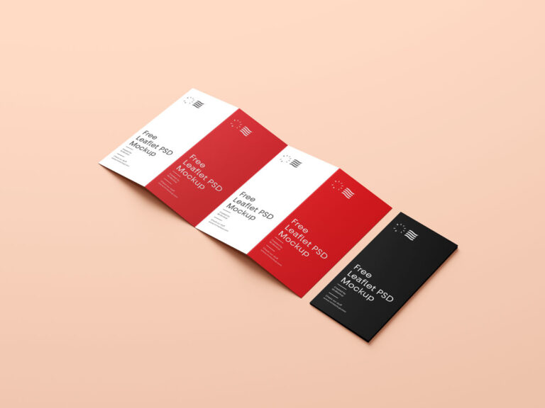 four fold brochure mockup (PSD)