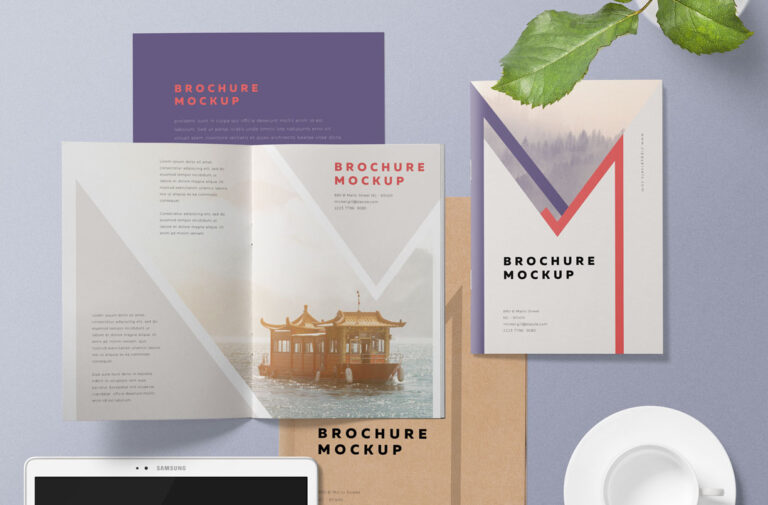 free A5 brochure mockup psd
