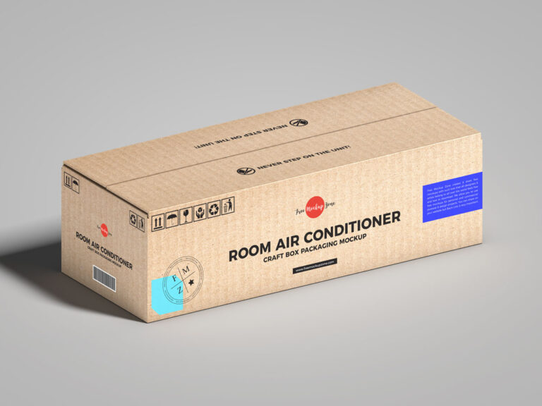 air conditioner packaging box mockup