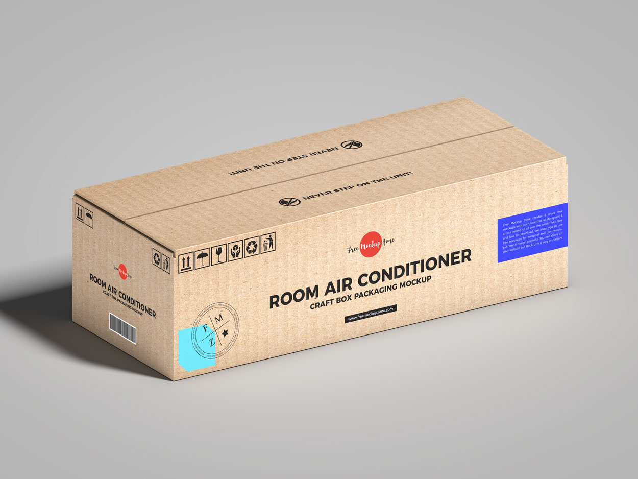air conditioner packaging box mockup