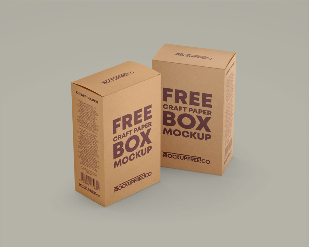 free craft paper box mockup 2