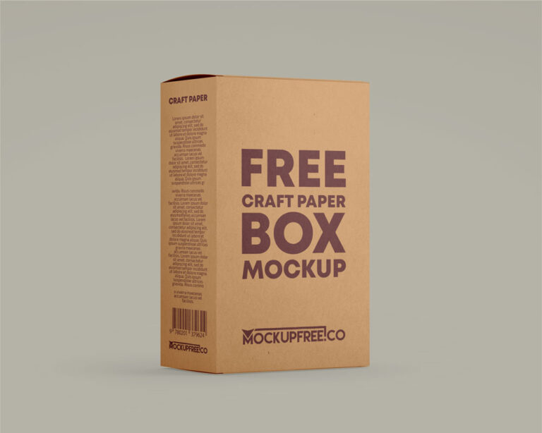 free craft paper box mockup