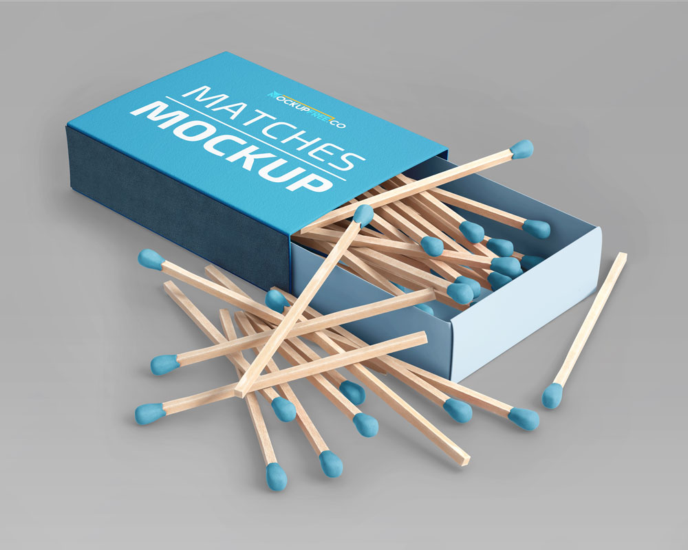free matchbox mockup psd