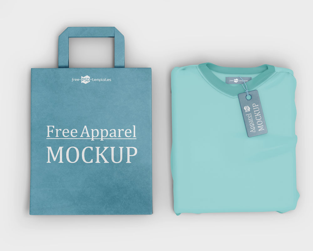 free t shirt mockup with bag 3