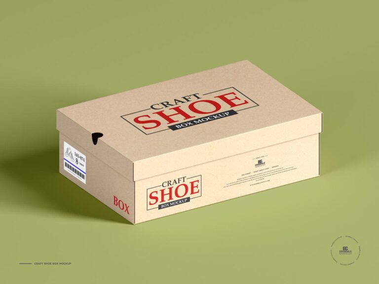 kraft shoe box mockup